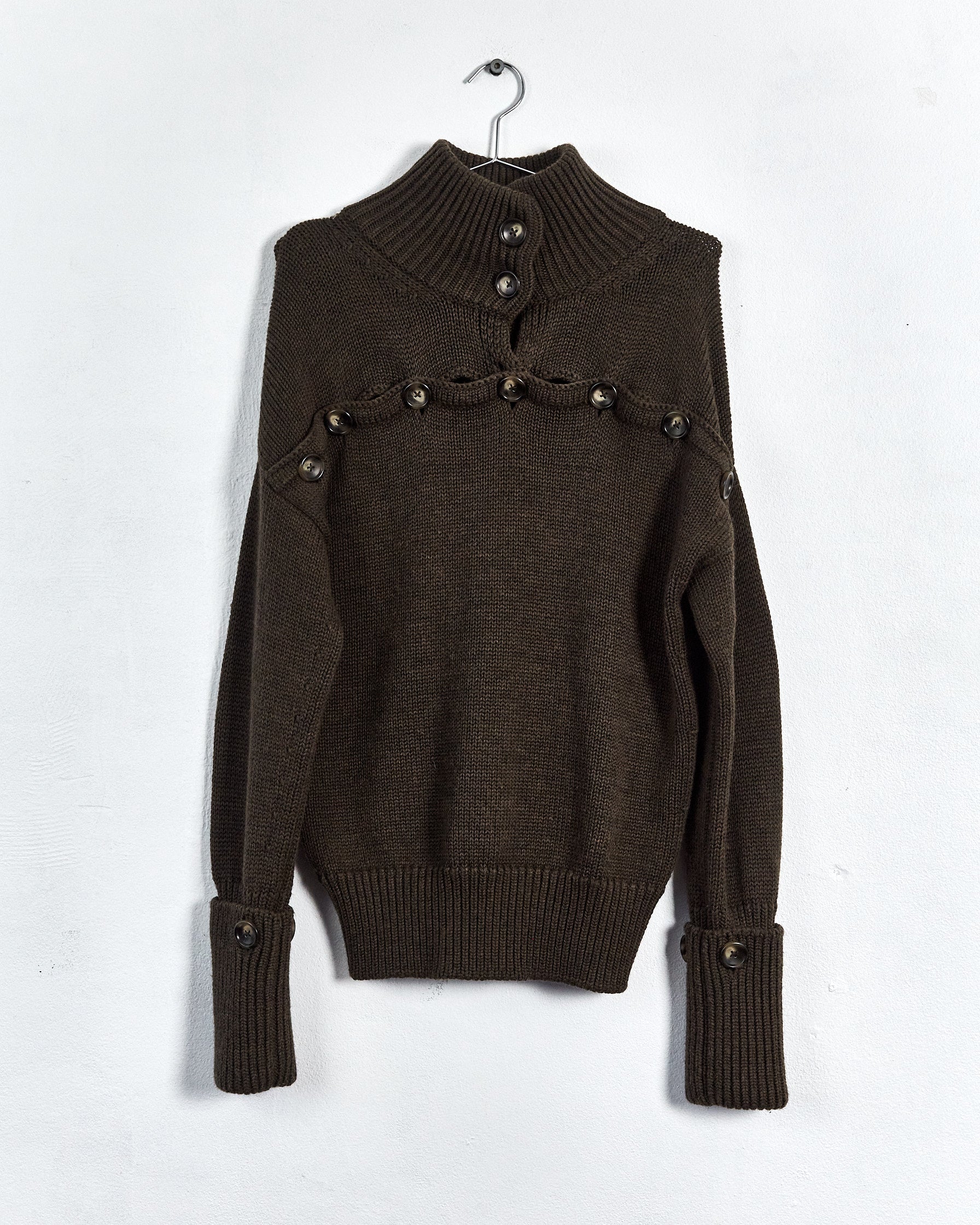 Joseph chunky knit button detail jumper, khaki, 10