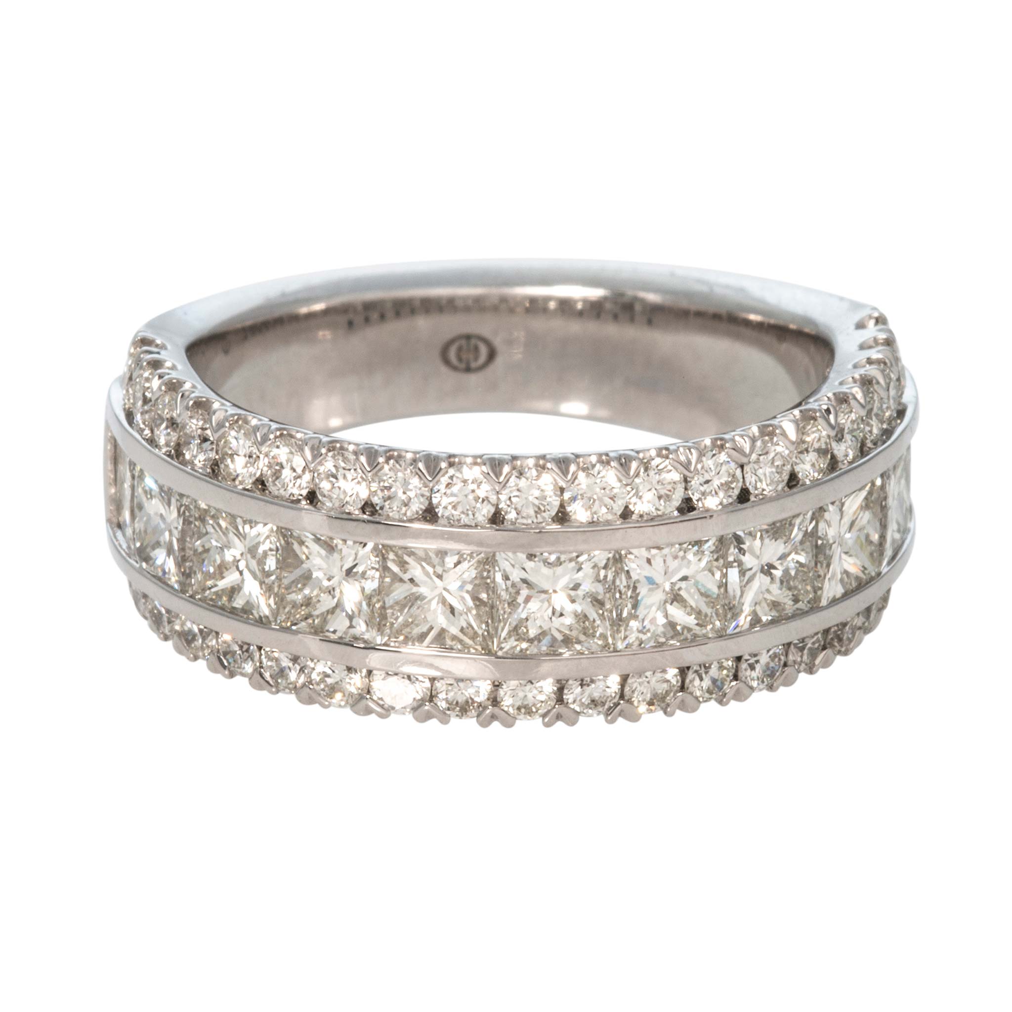1.99ctw Princess-Cut & Round Diamond Band