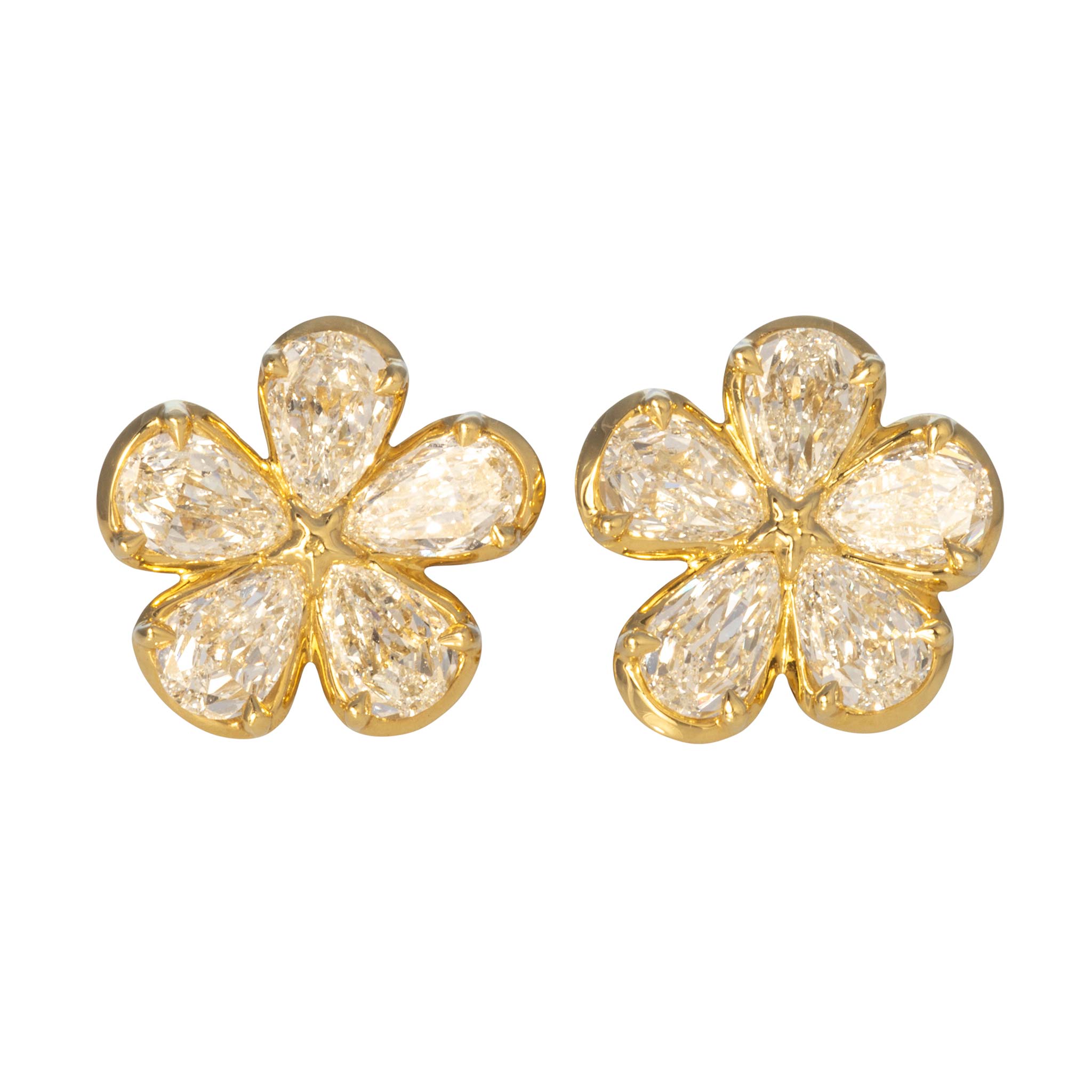 2ctw L’Amour Crisscut Pear Diamond Flower Earrings