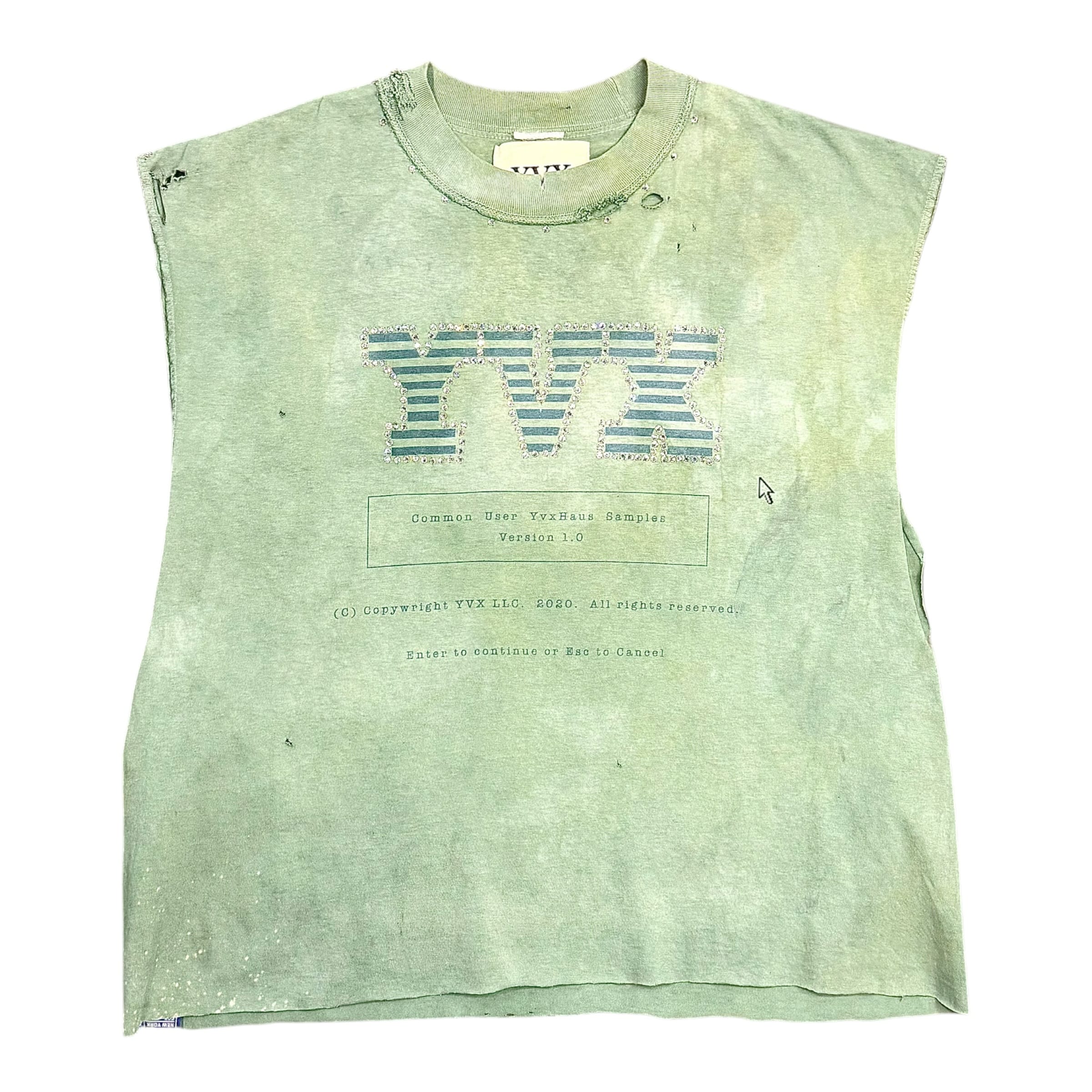 YVX Studded IBM Sleeveless Tee Shirt Seafoam Blue