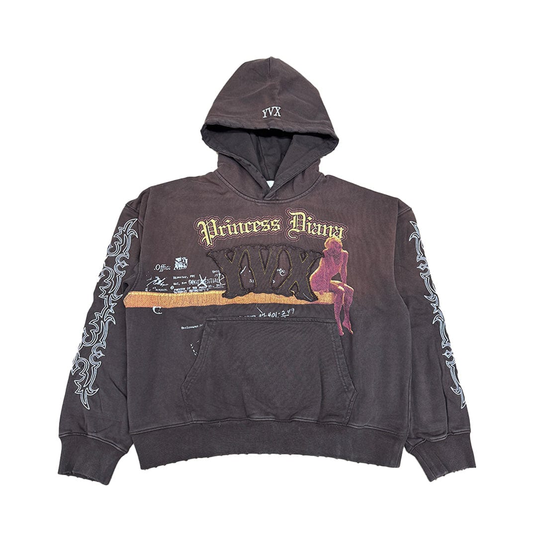 YVX Princess Diana Hooded Sweatshirt Brown