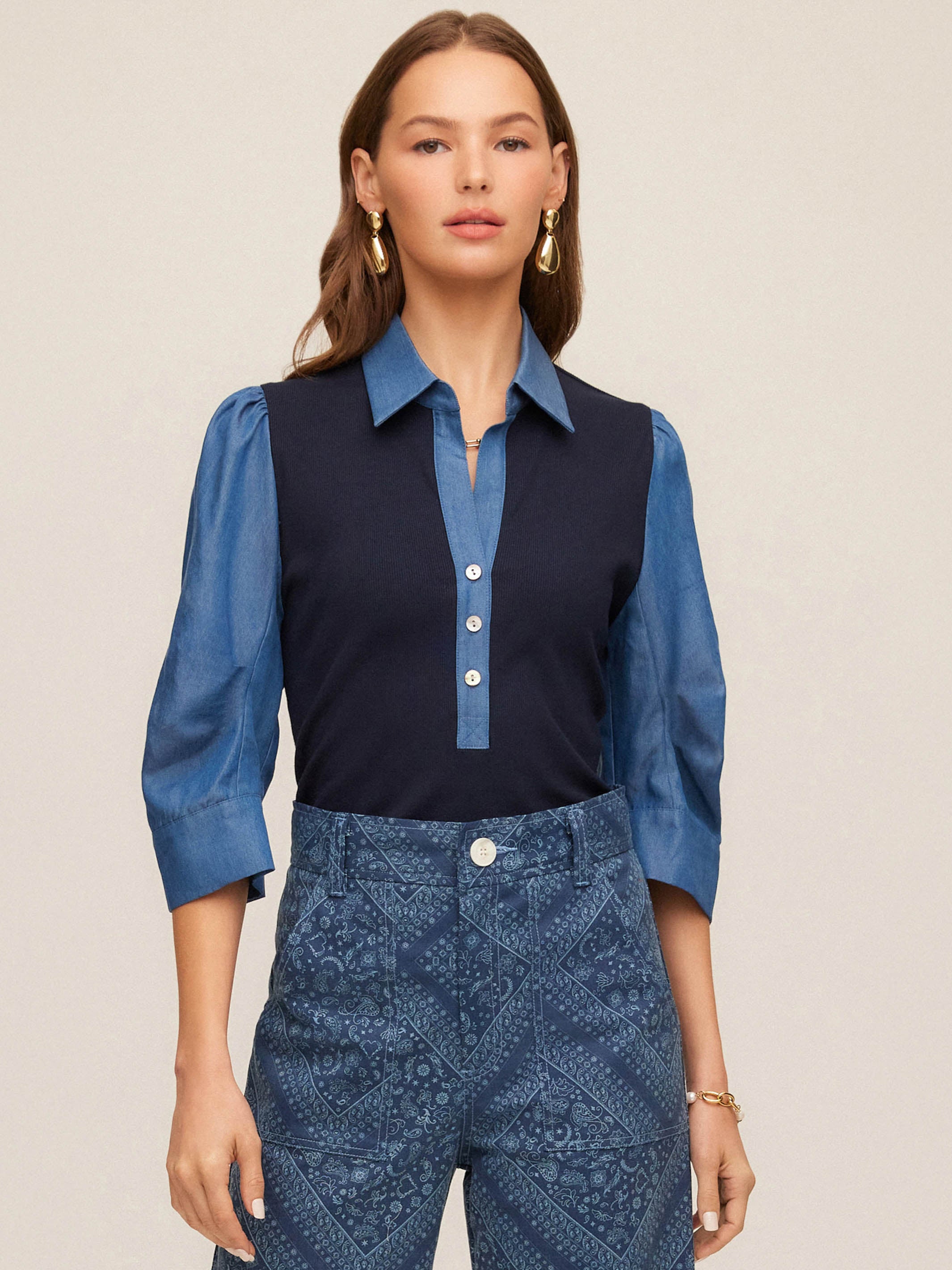 Camden Contrast Henley Top