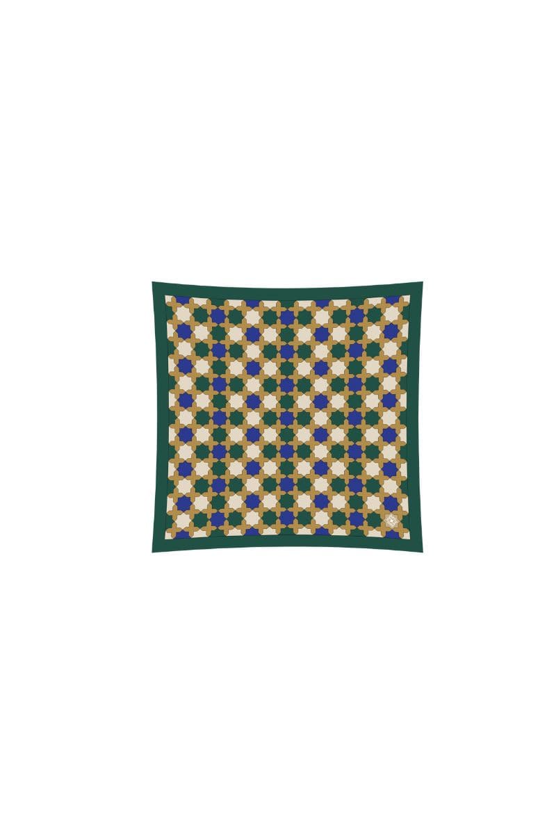 GREEN GEO-STAR SILK SCARF