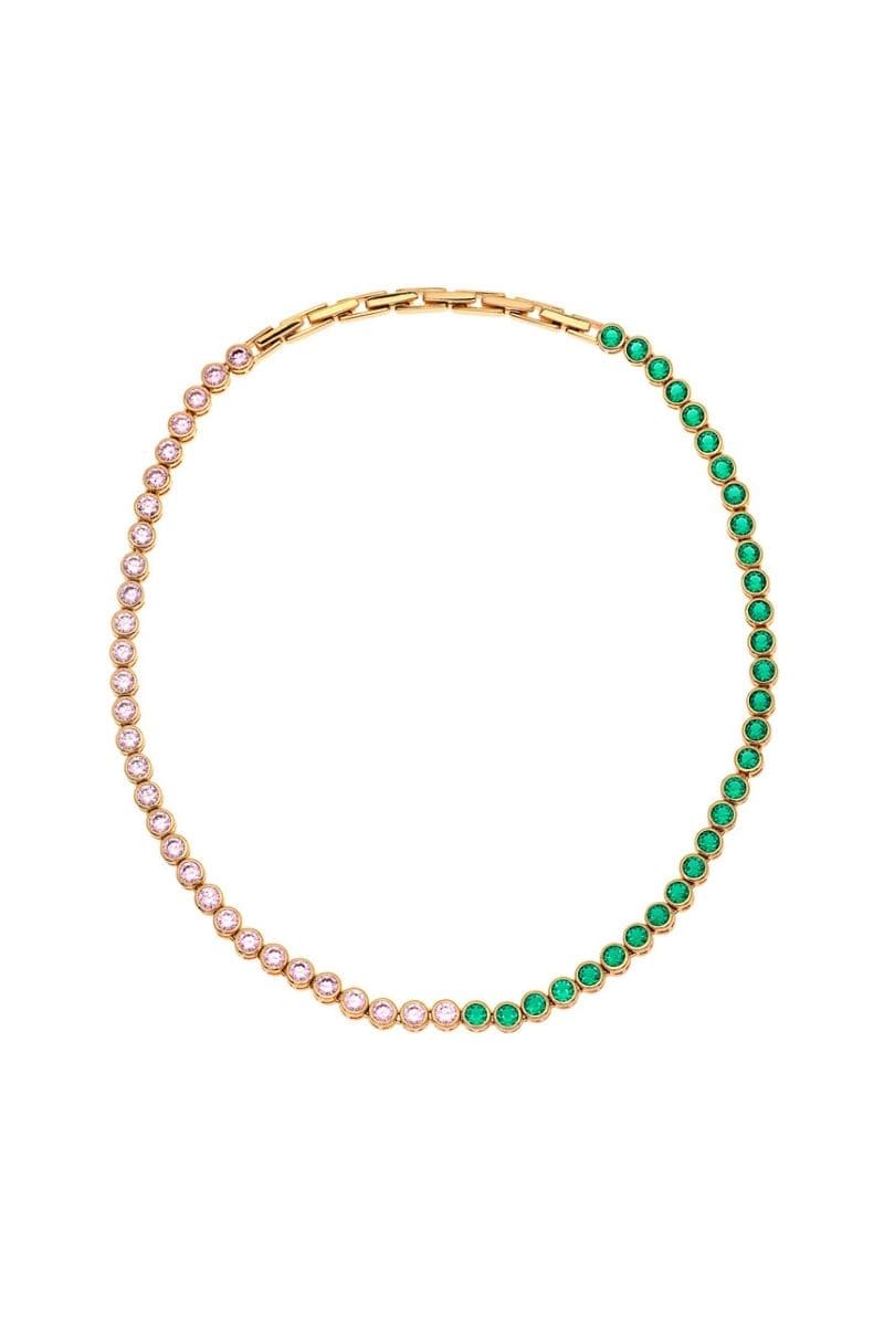 GOLD AND GREEN DOTTY NECKLACE