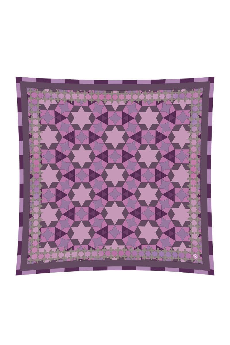 PINK GEO-STAR SILK SCARF