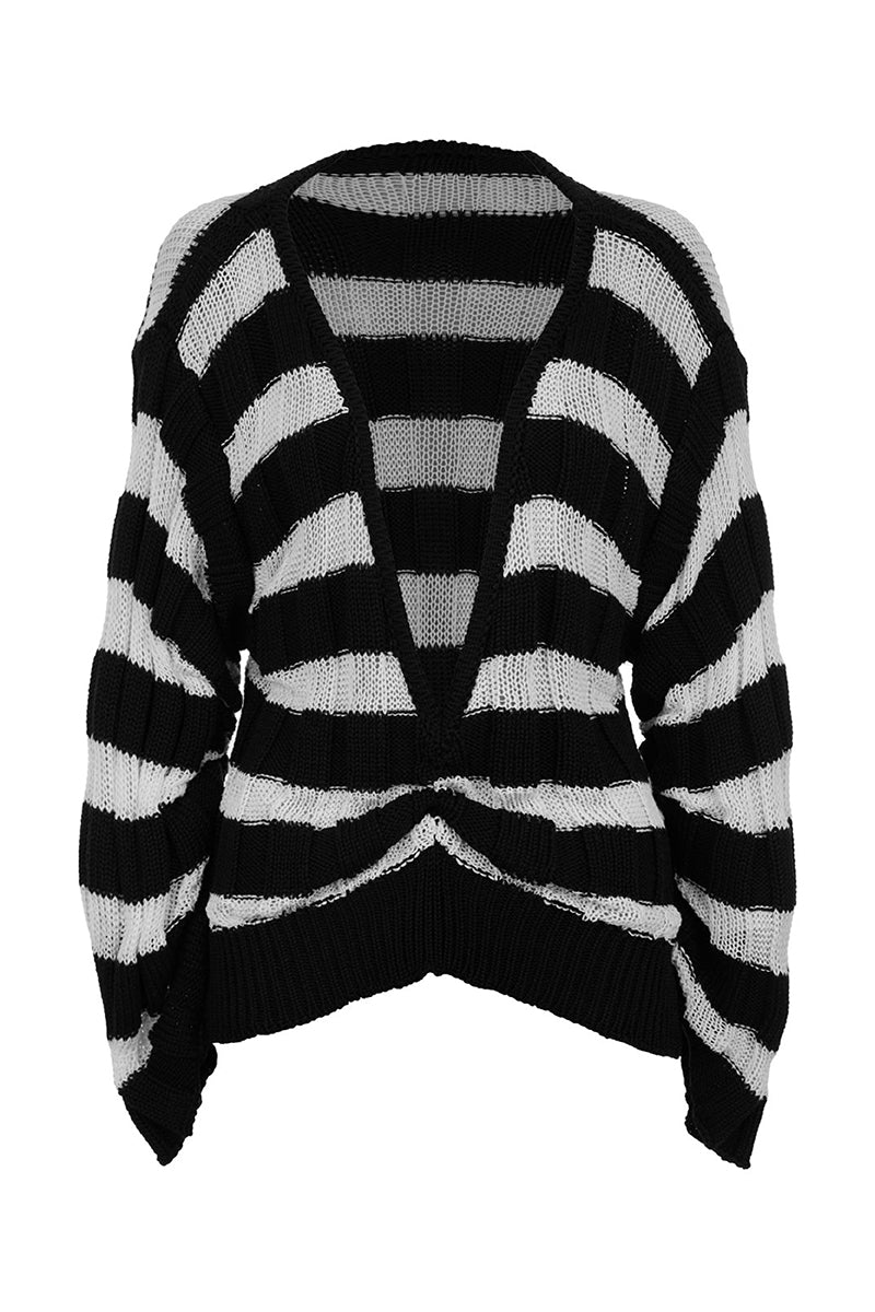 TWO-TONE KNITTED SWEATER