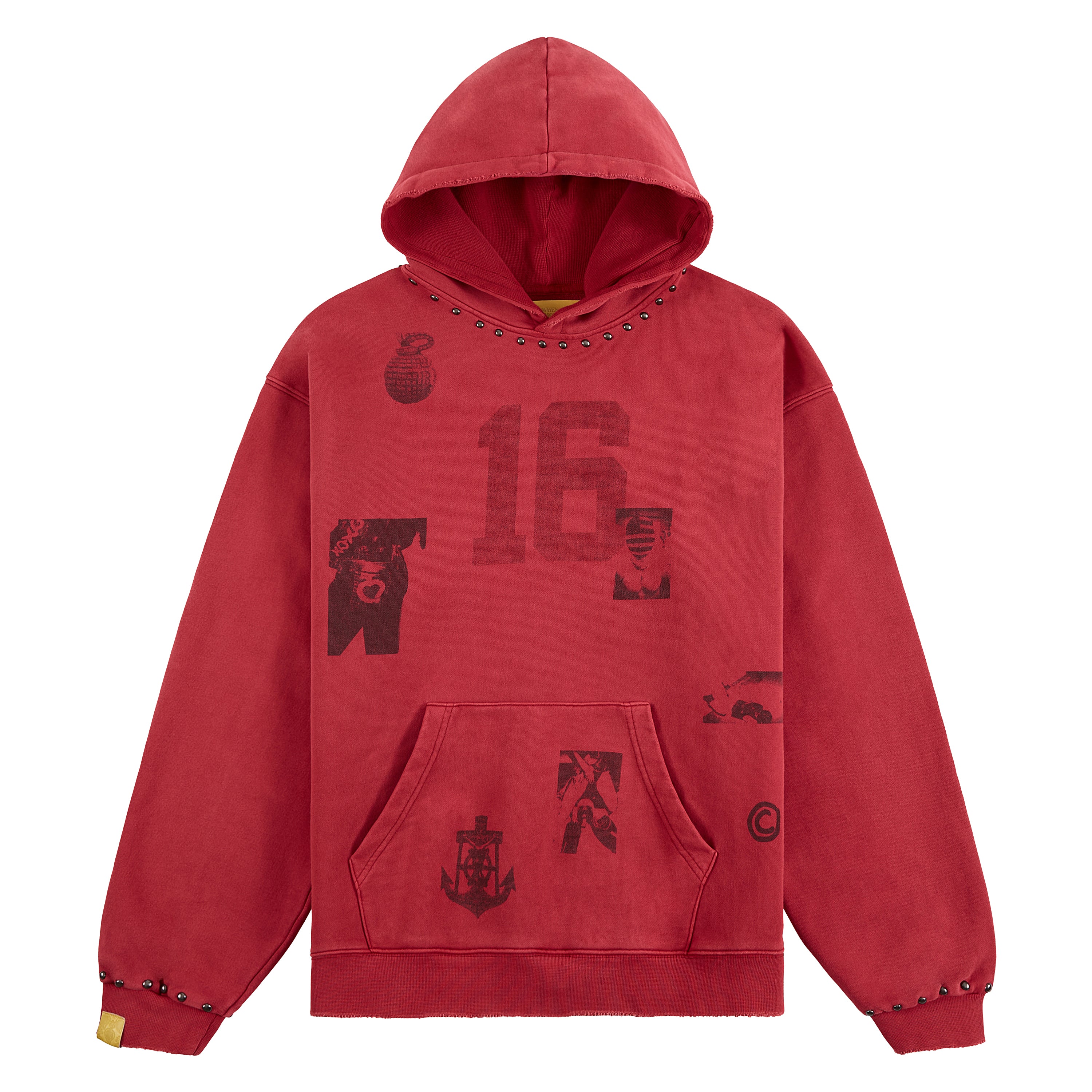 History Studded Hoodie | Vintage Red