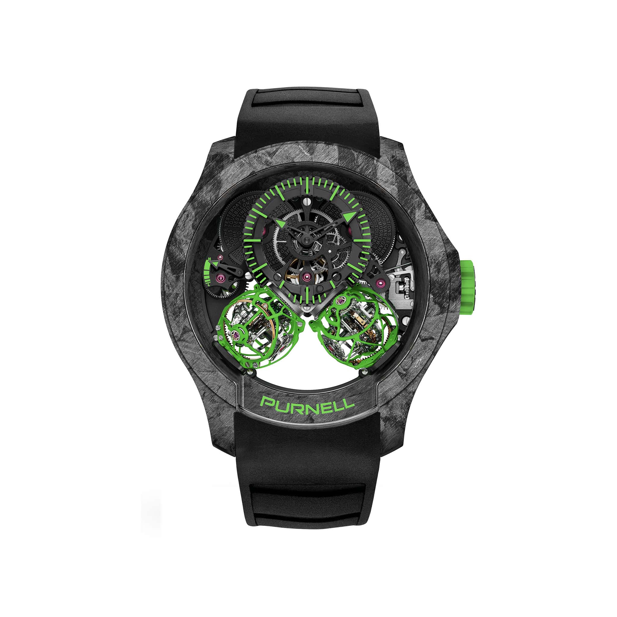 Escape II Forged Carbon Green Watch