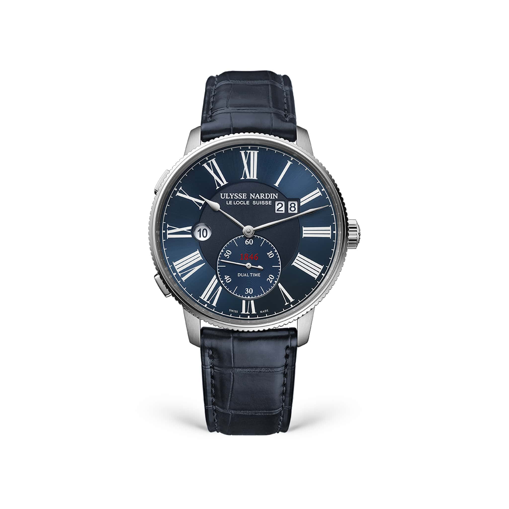 Marine Torpilleur Dual Time 44mm Steel Watch