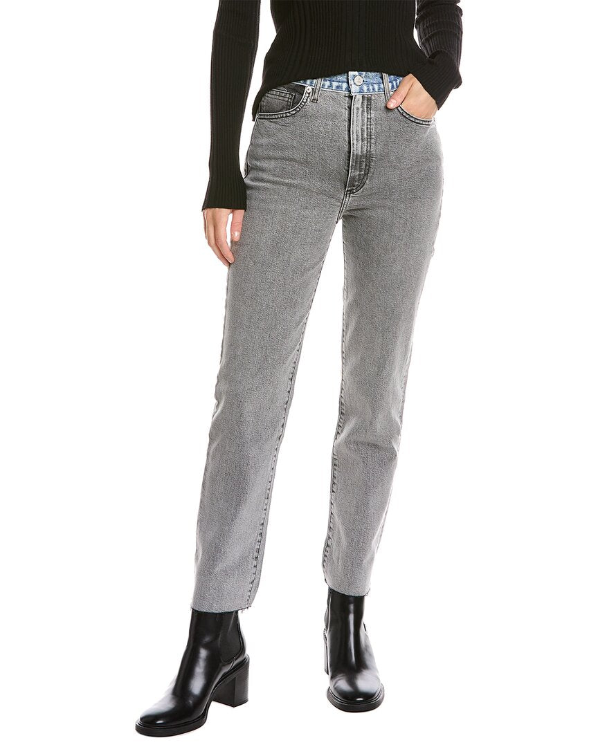 Le Jean Sabine Blue Grey High-Rise Straight Jean