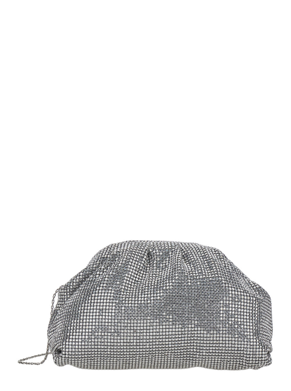 Twenty Fourhaitch Women Petra Pouch Bag With Metal Closure And Removable Crystal Mesh Shoulder Strap For Women
