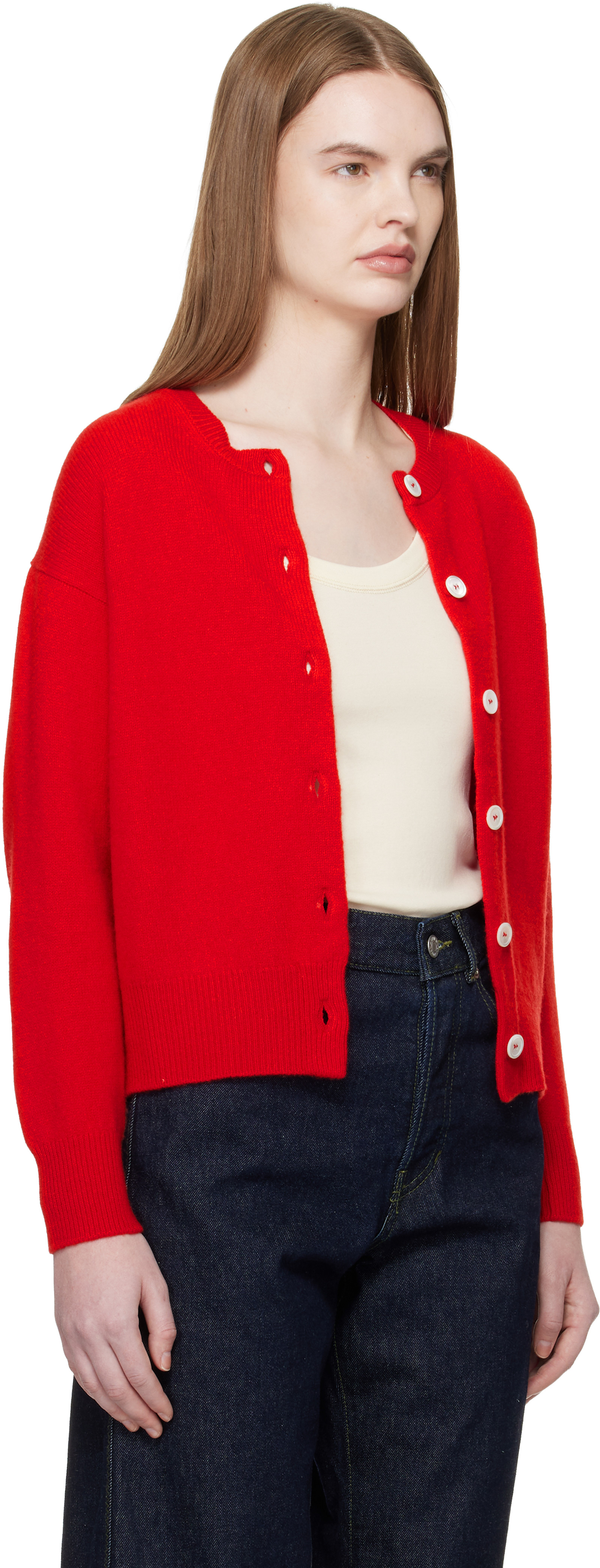 Red Ada Crewneck Cardigan — Image 4
