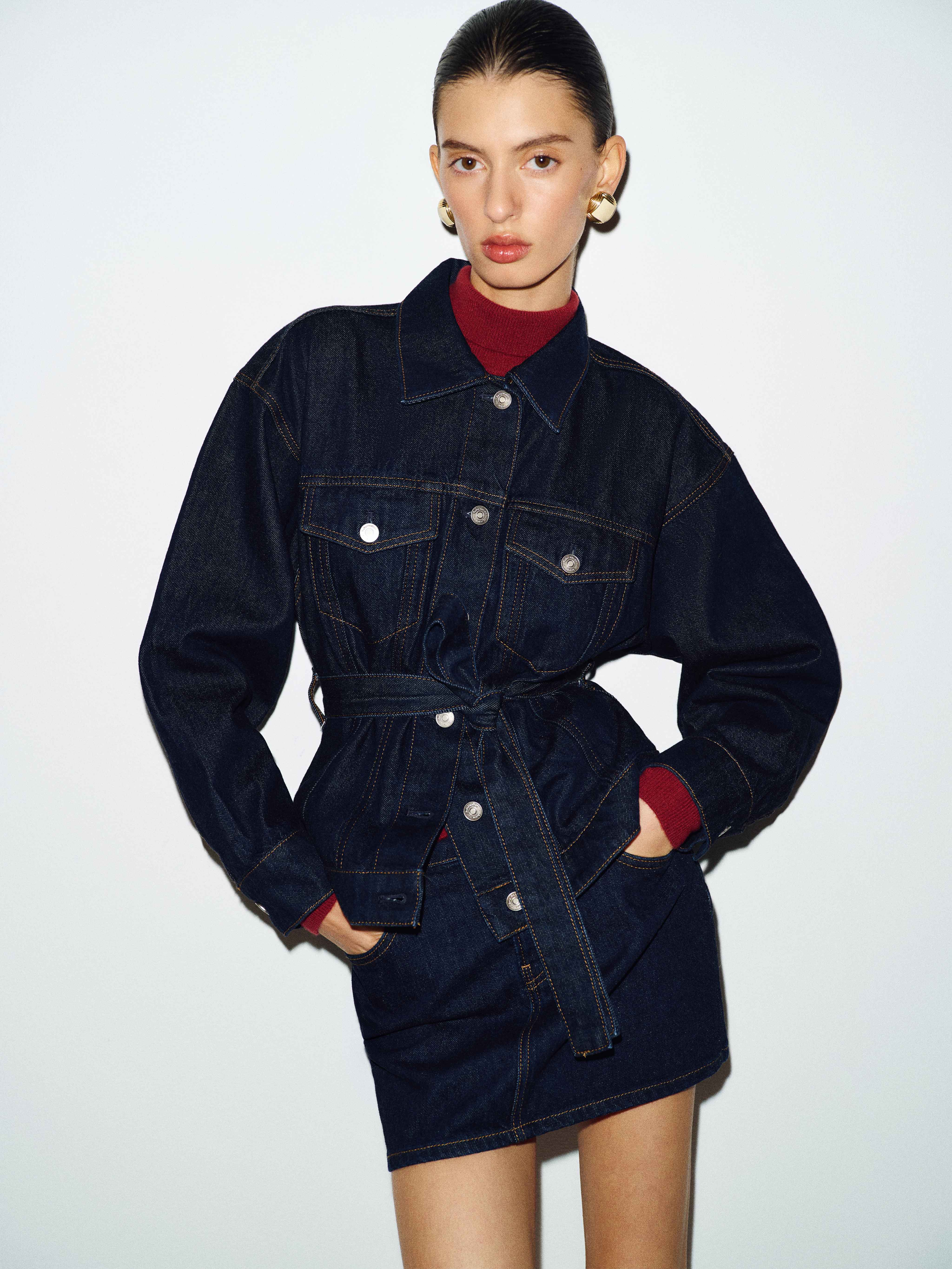 Taylor Belted Denim Jacket, image 4 of 6