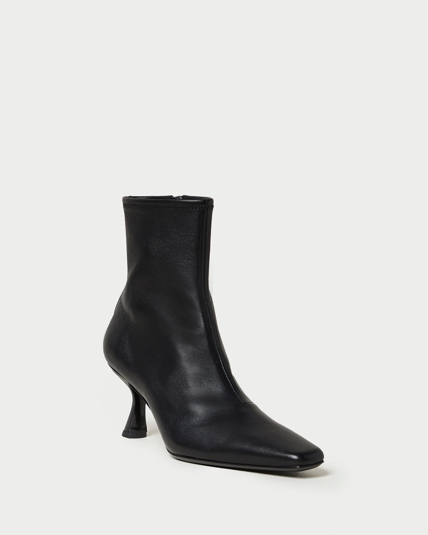 Thandy Black Leather Curved Heel Bootie, image 6 of 6